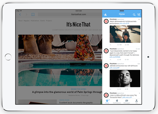 iOS 9 iPad Slide Over