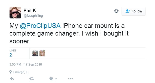 ProClip USA Customer Review on twitter