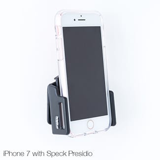 Option 1: Adjustable iPhone 7 Holder for Small to Medium Cases with the Speck Presidio
